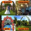 Black Garden Arch Arbors, Trellis for Climbing Plants Outdoor 6-8ft, Two Way Assemble Wedding Decoration Metal Arch