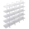 5 Tier Bookcase Home Office Open Bookshelf, Vintage Industrial Style Shelf with Metal Frame, MDF Board