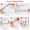 2Pcs Standing Rose Gold Metal Picture Frames 5x7IN 8x10IN Vertical Tabletop Floating Photo Frame