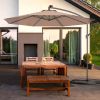 10 Feet Patio Umbrella with Crank and Solar LED Lights