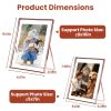 2Pcs Standing Rose Gold Metal Picture Frames 5x7IN 8x10IN Vertical Tabletop Floating Photo Frame