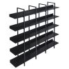 5 Tier Bookcase Home Office Open Bookshelf, Vintage Industrial Style Shelf with Metal Frame, MDF Board