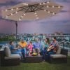 10 Feet Patio Umbrella with Crank and Solar LED Lights