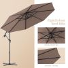 10 Feet Patio Umbrella with Crank and Solar LED Lights