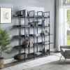 [VIDEO] 5 Tier Bookcase Home Office Open Bookshelf, Vintage Industrial Style Shelf with Metal Frame, MDF Board