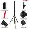 5 Core Speaker Stand Pair w RGB Tripod Floor Heavy Duty Adjustable Up to 72 Inch DJ Studio Monitor Stands Pole Mount-  SS HD LGT