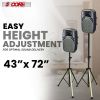 5 Core Speaker Stand Pair w RGB Tripod Floor Heavy Duty Adjustable Up to 72 Inch DJ Studio Monitor Stands Pole Mount-  SS HD LGT