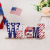 1pc 4th Of July Wooden Ornament; Independence Day I Love USA Wooden Alphabet Ornament; Holiday Decoration For Bedroom Living Room Tiered Tray Ornament