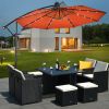 10 Feet Patio Umbrella with Crank and Solar LED Lights