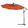 10 Feet Patio Umbrella with Crank and Solar LED Lights