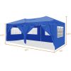 10'x20' Folding Canopy with 6 Removable Sidewalls Outdoor Event Shelter UPF 50+ Gazebo Portable Tents for Parties Beach Camping Wedding EZ Pop Up Cano