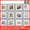 12-Piece Black Square Photo Frame Set with Hanging Template Wall Gallery Kit - 16.5"x10.2"x16.7" Square Wall Mount