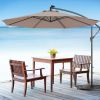 10 Feet Patio Umbrella with Crank and Solar LED Lights