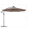 10 Feet Patio Umbrella with Crank and Solar LED Lights