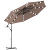 10 Feet Patio Umbrella with Crank and Solar LED Lights