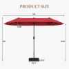 13 Feet Double-Sided Patio Twin Table Umbrella with Crank Handle