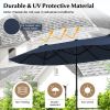 13 Feet Double-Sided Patio Twin Table Umbrella with Crank Handle