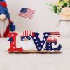 1pc 4th Of July Wooden Ornament; Independence Day I Love USA Wooden Alphabet Ornament; Holiday Decoration For Bedroom Living Room Tiered Tray Ornament