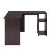 39.4" W x 47.2" D Corner Computer Desk L-Shaped Home Office Workstation Writing Study Table with 2 Storage Shelves and Hutches