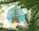 NEW Savannah Cat Christmas Ceramic Ornament Christmas Tree Hanging Decorations for Home Christmas Holiday, Party, Gift, 3 in, Multicolor