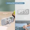 Digital LED Alarm Clock Mirror 2 USB Charger Ports Night Light LED Table Clock Snooze Function Adjustable Brightness Desk Clocks