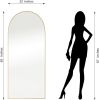 Dolonm 64x21 Inch Arch Full Length Mirror, Aluminum Alloy Frame Floor Mirror, Large Mirror Free-Standing Hanging or Leaning, Full Body Mirror for Livi