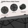 13 Feet Double-Sided Patio Twin Table Umbrella with Crank Handle