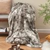 Krifey Faux Fur Throw Blanket, Super Soft Cozy Blanket, Luxury Fluffy Blanket Warm Plush Bed Throw Marbled Gray