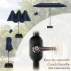 13 Feet Double-Sided Patio Twin Table Umbrella with Crank Handle