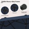 13 Feet Double-Sided Patio Twin Table Umbrella with Crank Handle